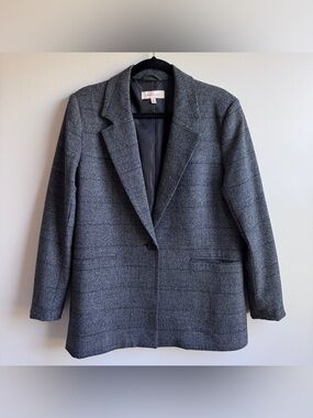 Philosophy Charcoal Plaid Single-Button Blazer Women’s Size 8